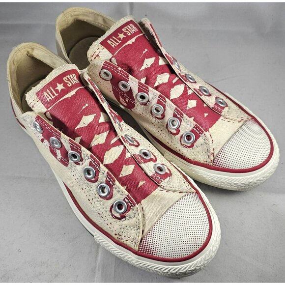 Converse All Star Stencil Kit Unisex  Red/White No Lace Slip-On Shoes Size M6/W8 - Picture 5 of 14